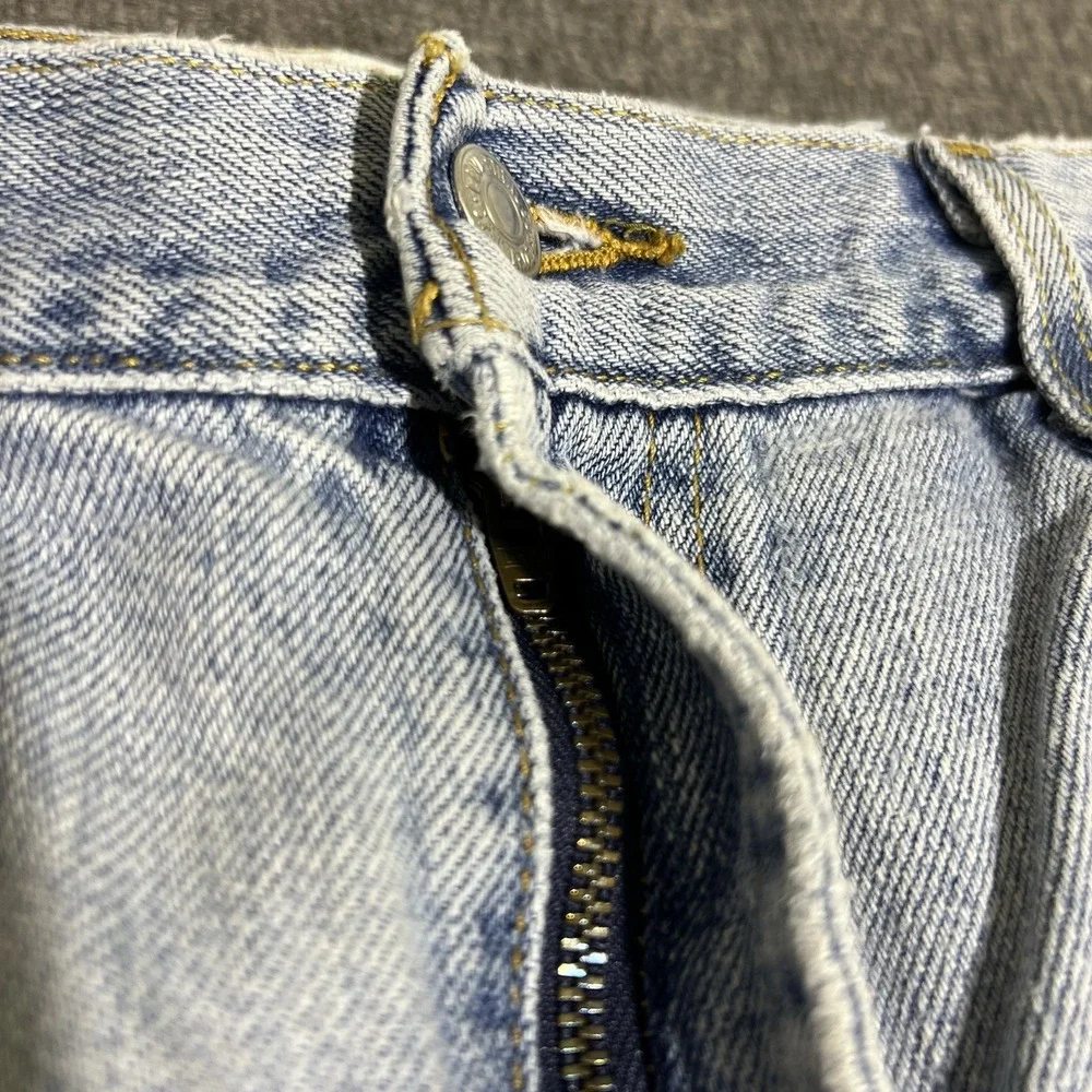 Levi's 505 Jeans Men 34x31 Blue Regular Fit Distressed Light Wash Denim Pants